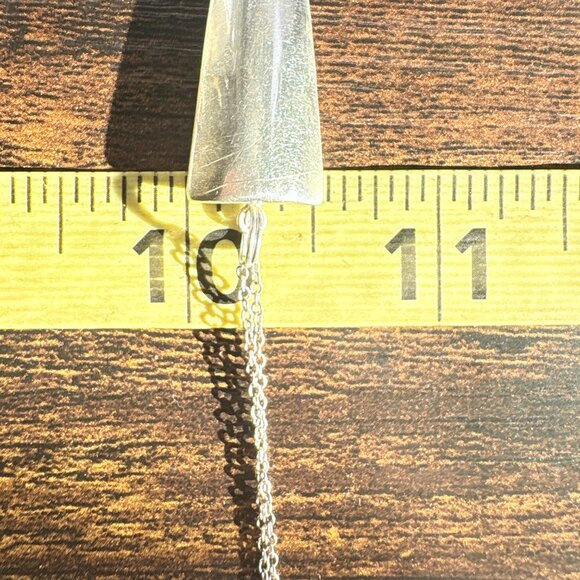VTG Sterling Silver 925 Large Spike Pendant Necklace Spring Ring Size 18" Length - Picture 12 of 12